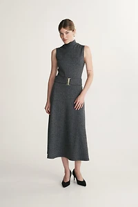 Maxi herringbone dress