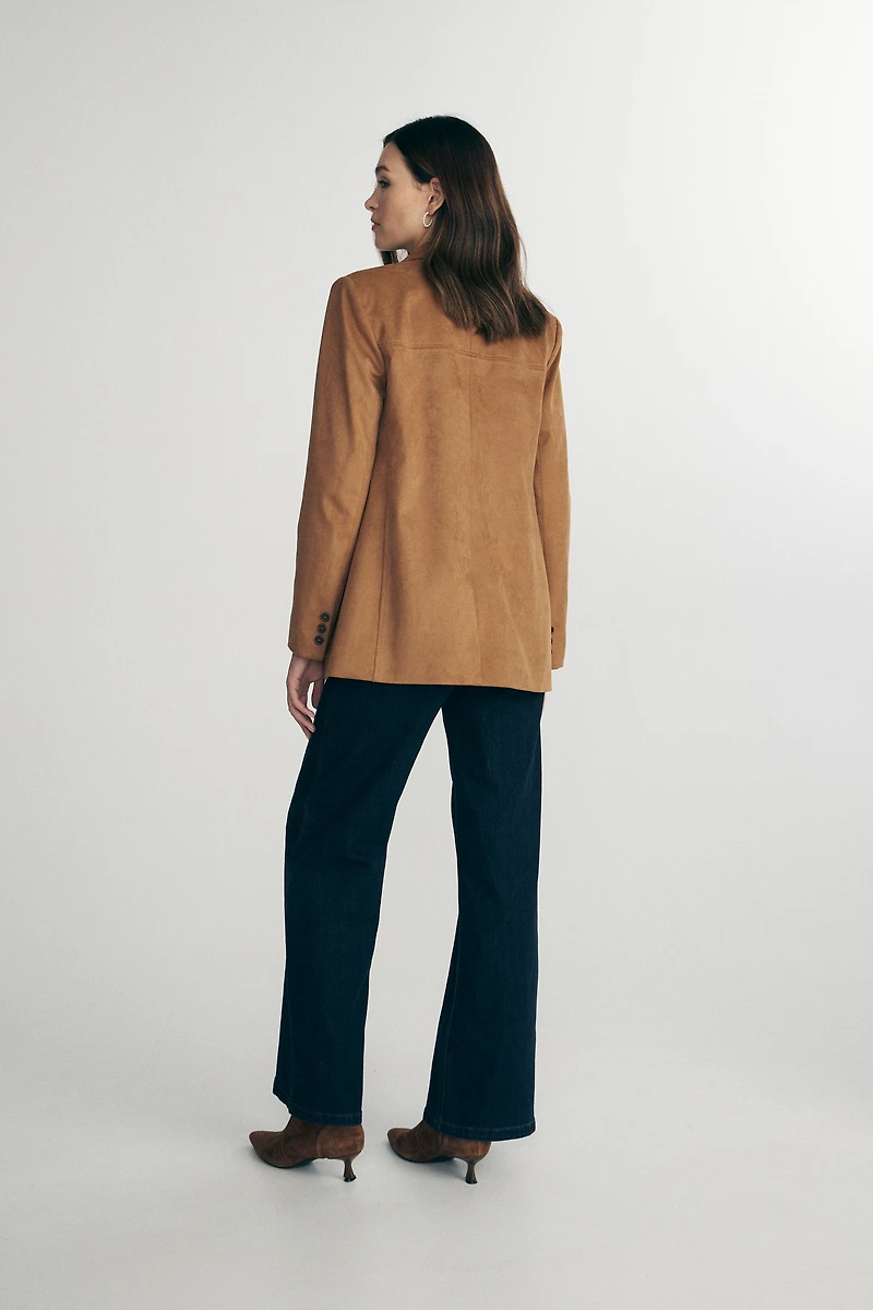 Vegan suede oversized blazer