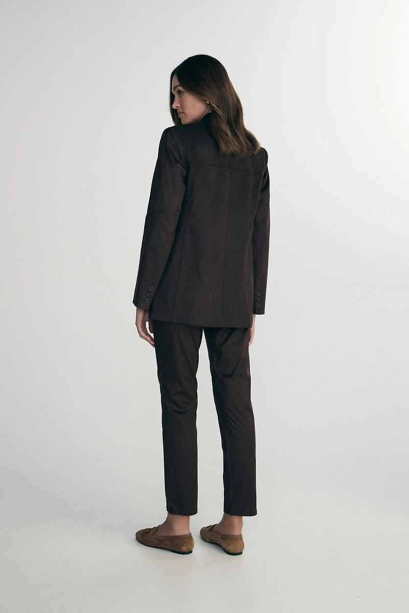 Vegan suede oversized blazer