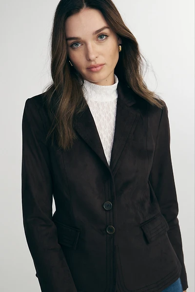 Vegan suede fitted jacket