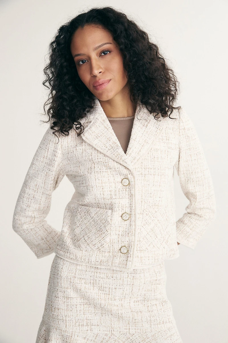 Short stretch jacket with fringes