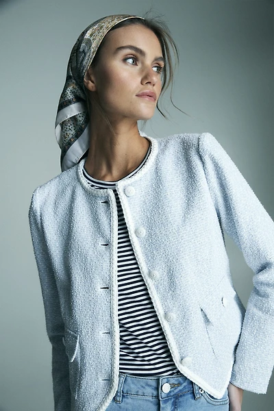 Stretch jacket with ribbon
