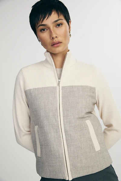 Quilted and knit jacket