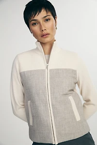 Quilted and knit jacket