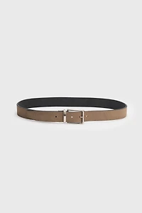 Ceinture en suède et cuir réversible