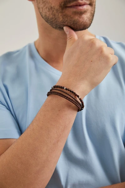 Bracelet de cuir multi rangs