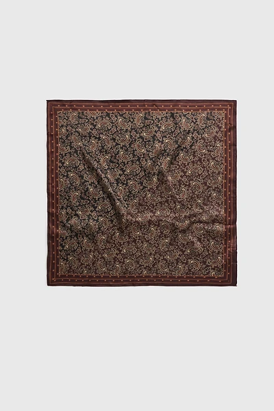 Paisley print silk scarf