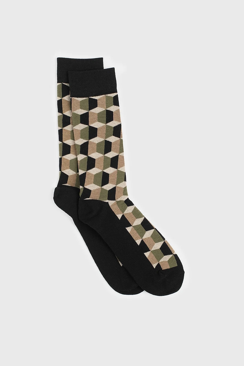 Chaussettes à motifs géométriques
