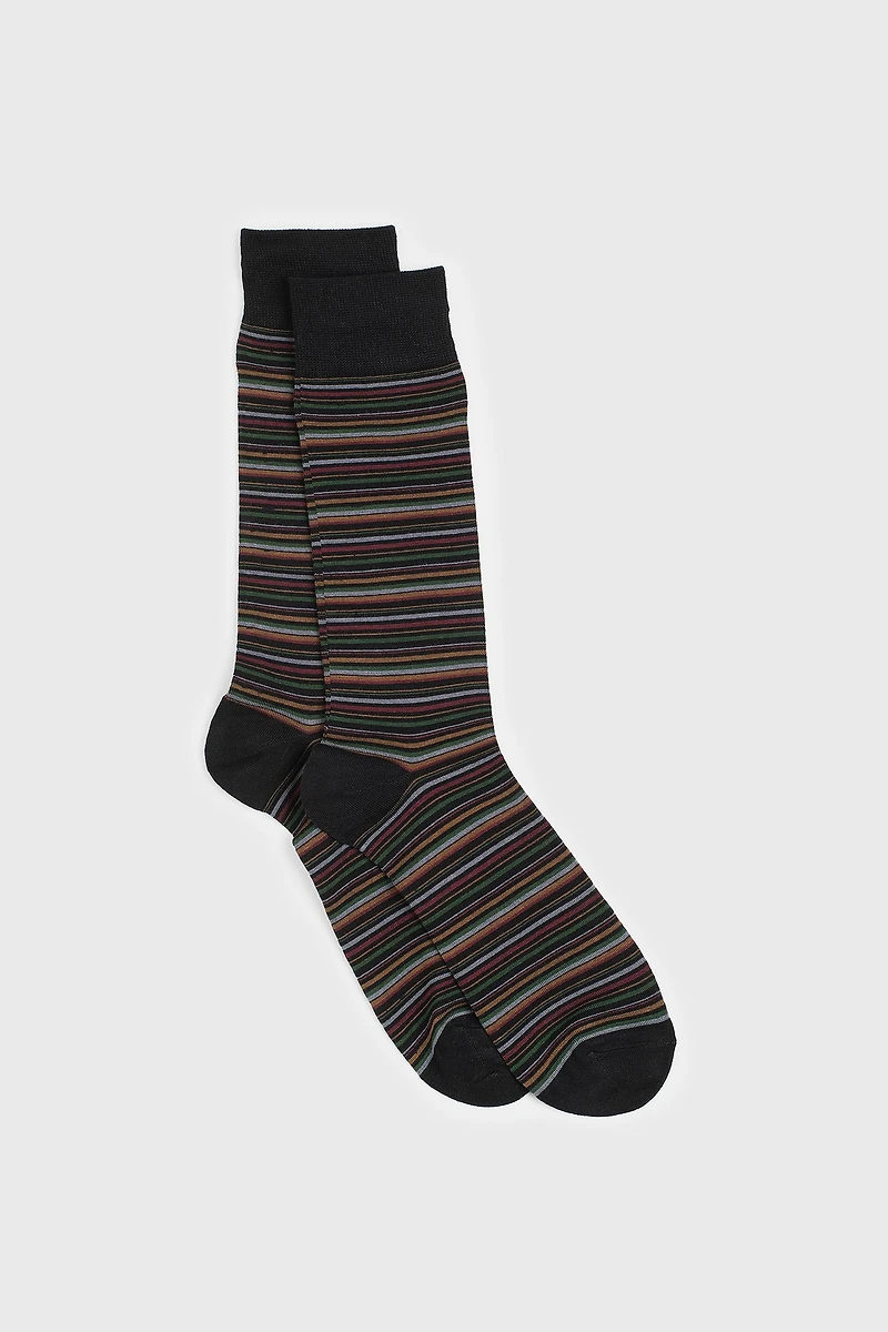 Chaussettes à rayures multicolores