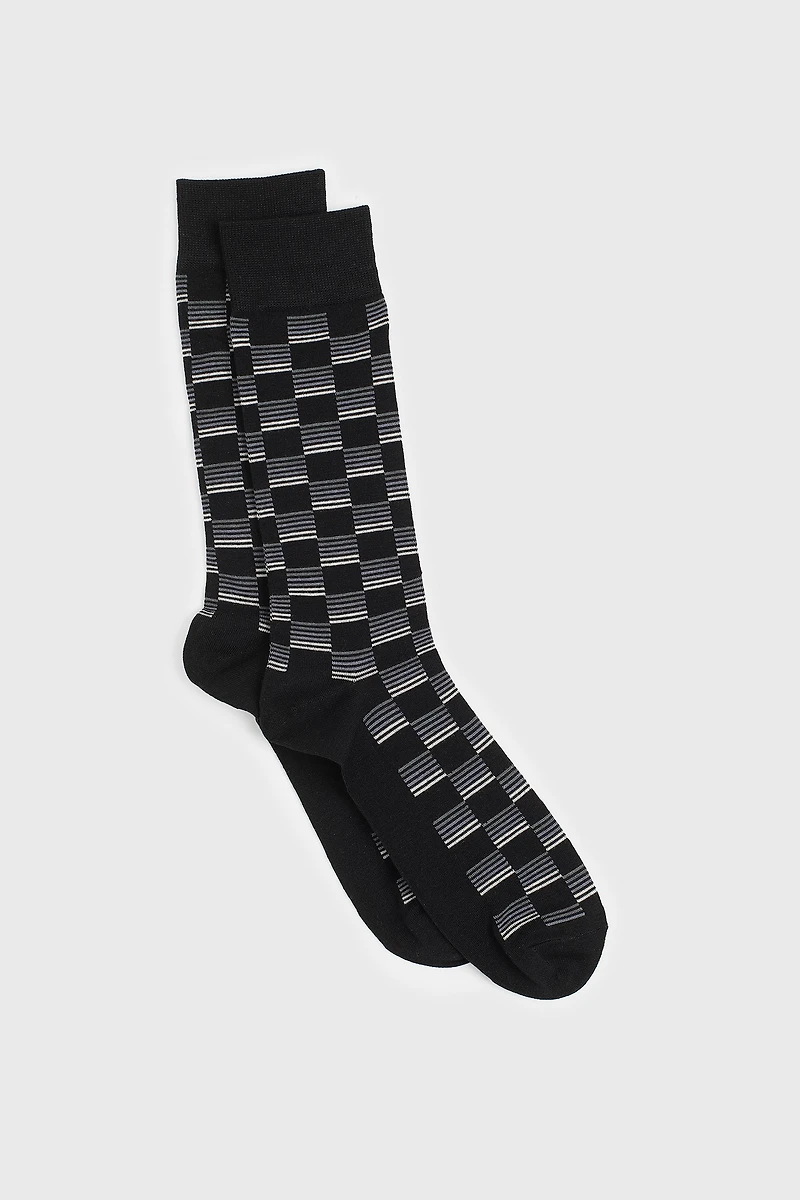 Chaussettes à motifs de carrés