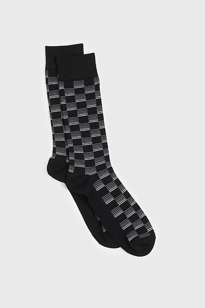 Chaussettes à motifs de carrés