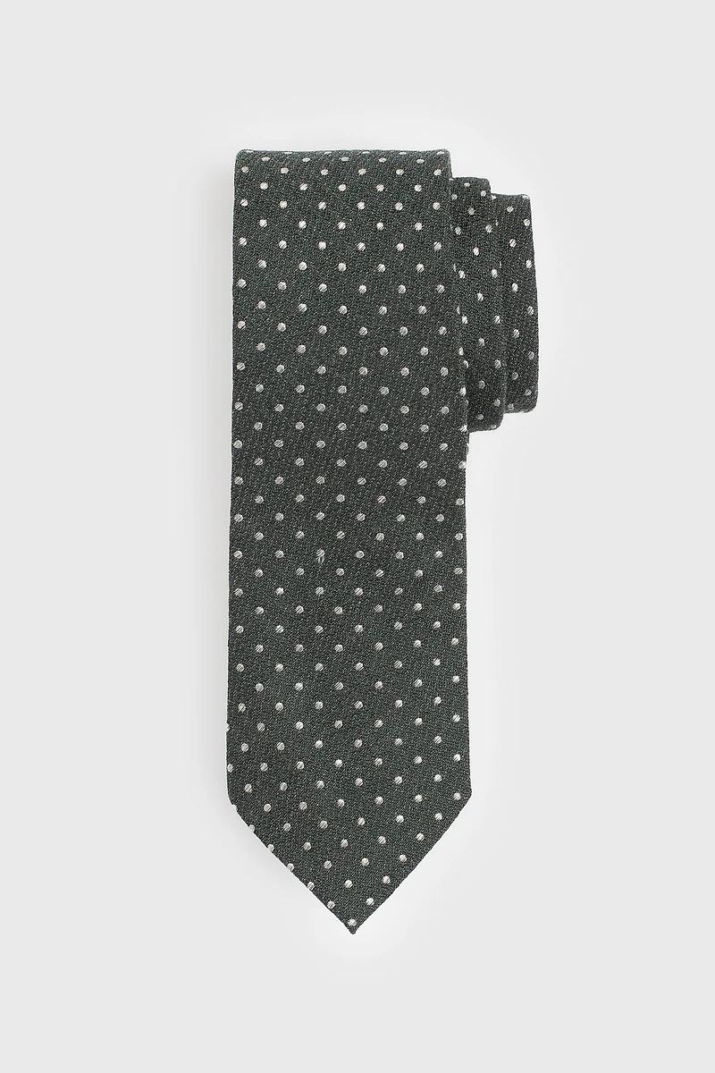 Cravate jacquard à pois