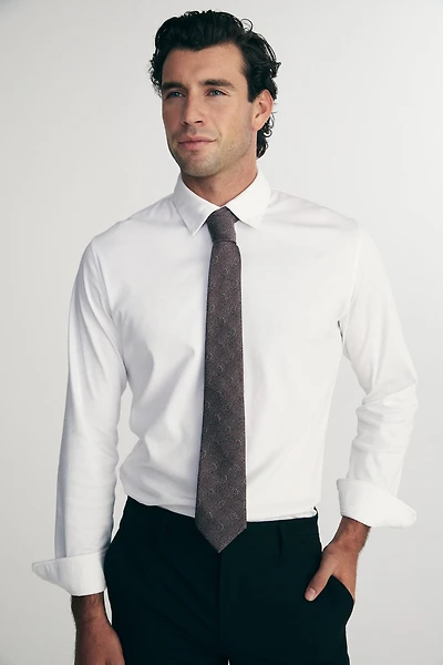 Red paisley tie