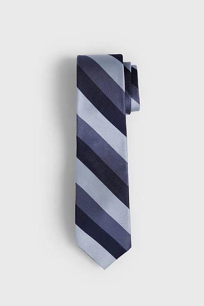Striped jacquard tie