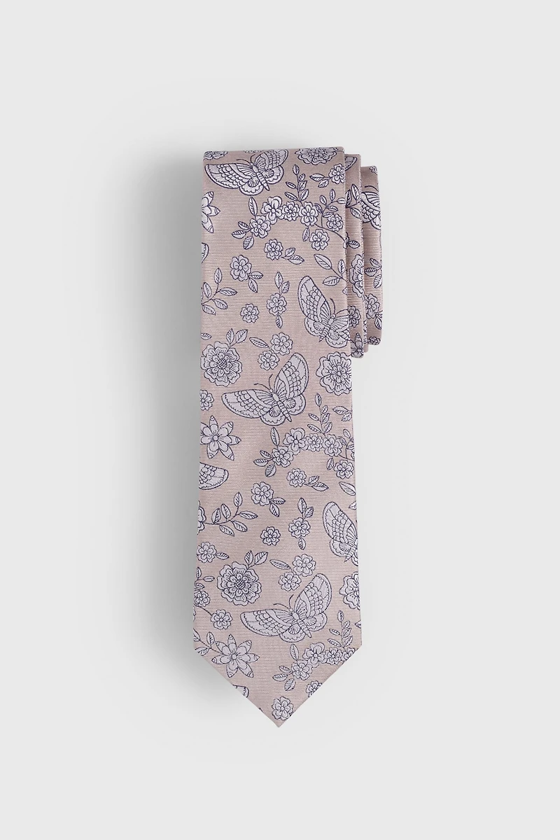 Cravate jacquard fleurie