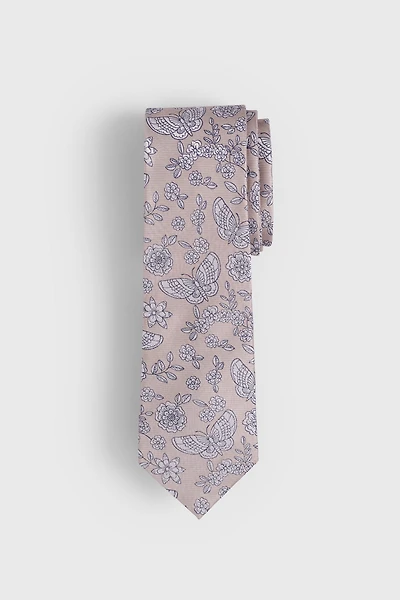 Cravate jacquard fleurie