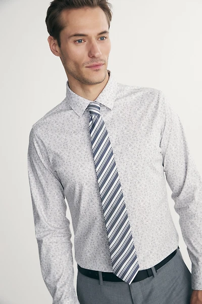 Striped jacquard tie
