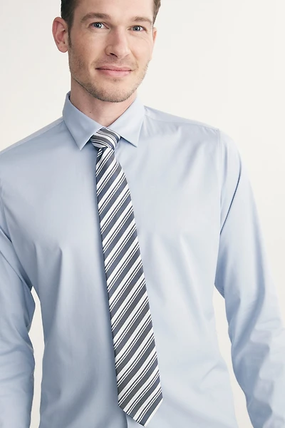 Striped jacquard tie