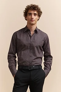 Chemise à micro imprimé ajustée