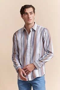 Chemise fit Semi-Ajusté rayures multi-tons