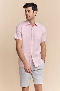 Semi-Fitted short sleeve linen shirt
