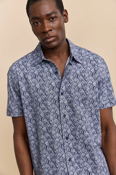 Tropical leaves print shirt