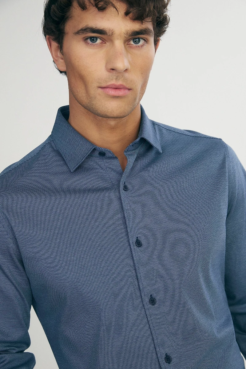 Extra-Fitted micro pattern shirt