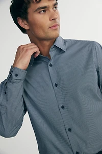 Micro print fitted shirt