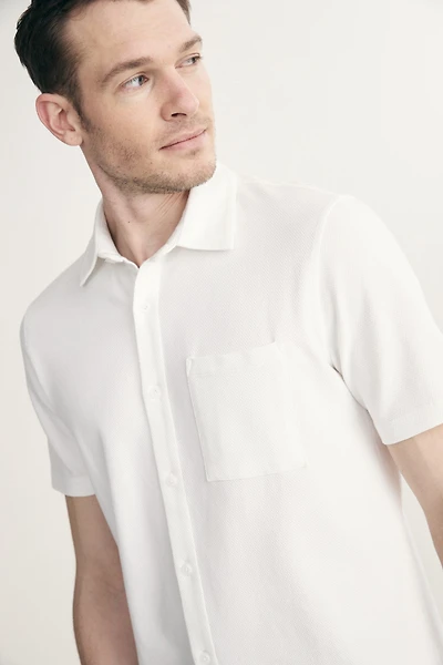 Textured knitted shirt