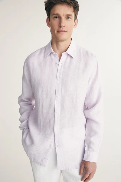 Semi-Fitted stripe Linen shirt
