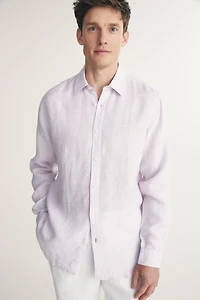 Semi-Fitted stripe Linen shirt