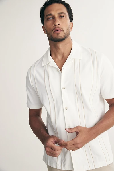 Cuban collar fitted shirt