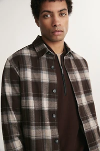 Comfort fit check jersey overshirt