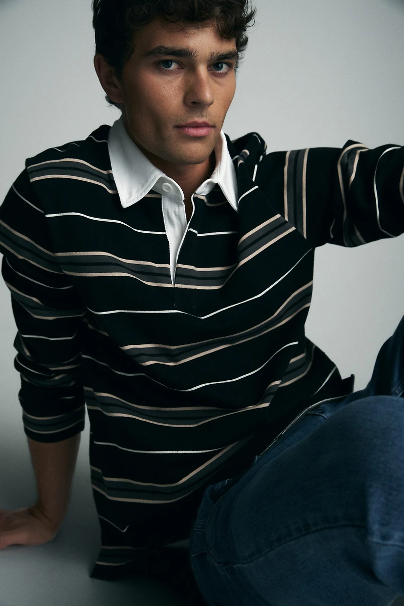 Long-sleeve rugby polo