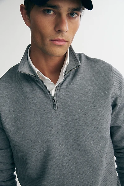 Ottoman half zip sweater