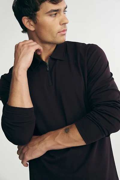 Pima cotton long sleeves polo