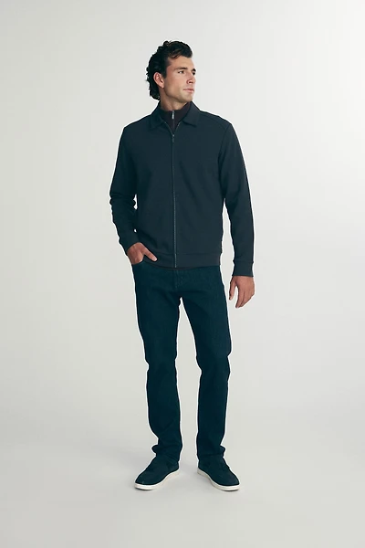 Cardigan with zip and side seam pockets