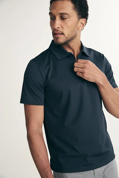 Zip-up technical polo