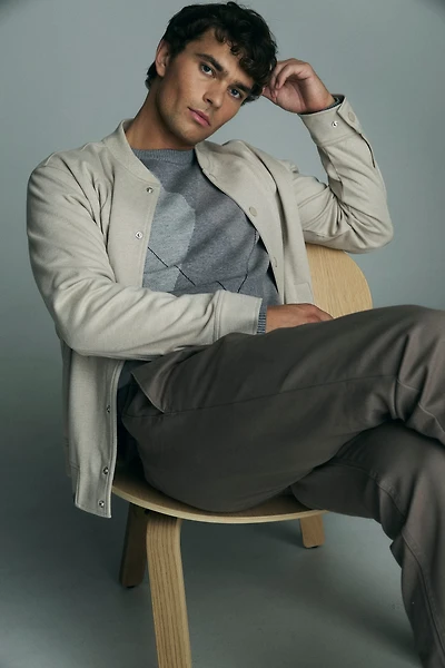 Baseball jacket with snaps