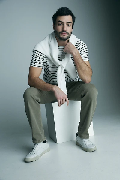 Striped crew neck t-shirt