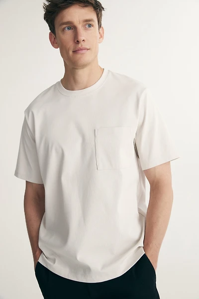 T-shirt en tissu côtelé texturé