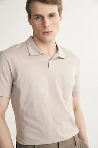 Cotton johnny collar polo