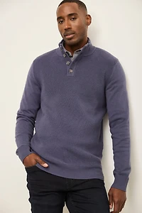 Textured mock neck sweater