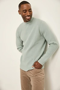 Textured mock neck sweater