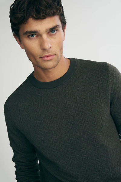 Jacquard crew neck sweater