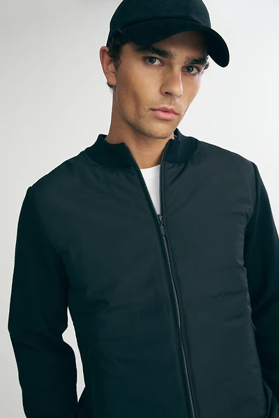 Cardigan bi-matière