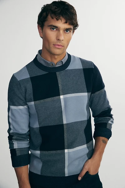 Jacquard plaid sweater