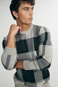 Jacquard plaid sweater