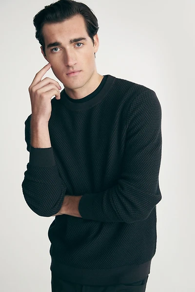 Chandail texturé à col rond