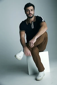 Polo en maille blocs de couleurs